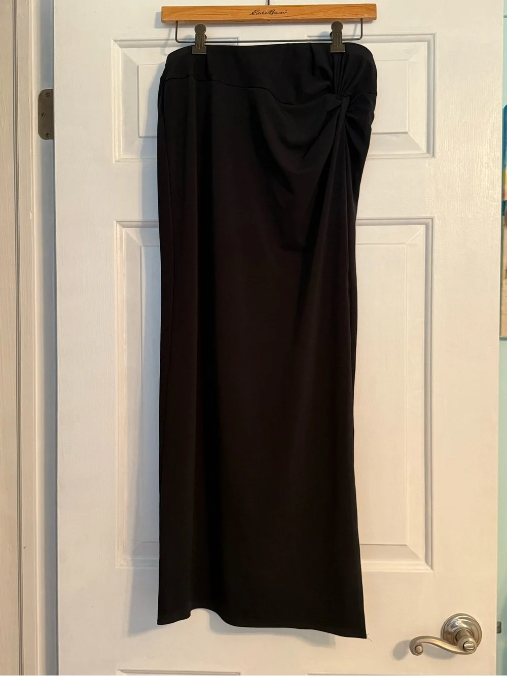 Abercrombie & Fitch Black Knot Detail Slit Side Midi Skirt